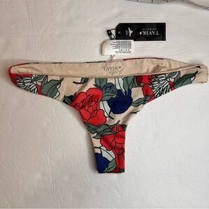 NWT Tavik Emma Floral Tapioca Ali Minimal Bikini Bottom Swim Size S